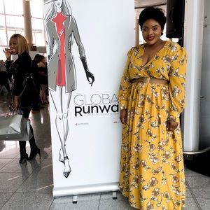 Yellow floral maxi dress